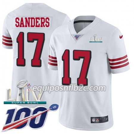 Camiseta Hombre NFL San Francisco 49ers Emmanuel Sanders 17 Nike Blanco 100th 2020 Super Bowl LIV